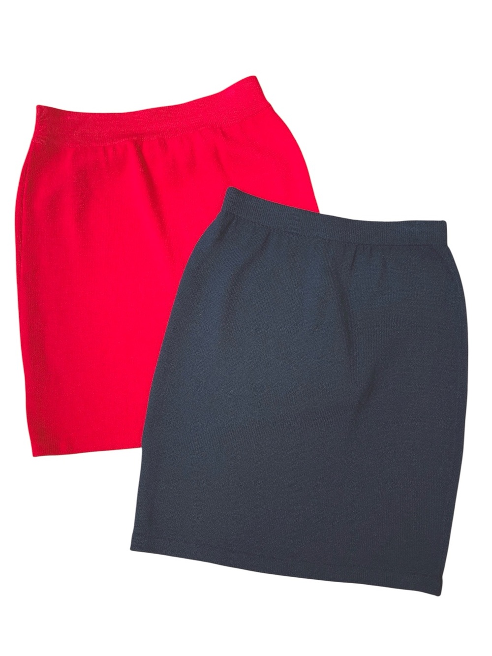 St John Santana Knit Skirt Quiet Luxury Minimalist Bundle Red & Black Size 10